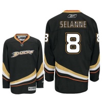 SELANNE 8 Anaheim Ducks Reebok Premier Home NHL Hockey Jersey (NHLPA Certified Custom Sewn Authentic Twill)