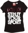 Puma - Kids Girls 2-6x Puma Strut Tee, Black, 6