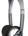 Coby CVH42 Deep Bass Lightweight Stereo Headphones, Silver