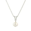 Sterling Silver Freshwater Cultured Pearl Pendant Necklace (7-8mm ), 18