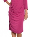 David Meister Women's Sleek Jersey Knit Cocktail Evening Dress 18W Orchid