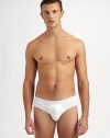 The classic brief profile in a smaller fit with the softest feel imaginable. Pack of 3 (includes white, black, grey) Logo waistband 95% cotton/5% spandex Machine wash Imported 