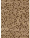 Nourison Zanibar Small Scroll Gold 2.3-Feet by 8-Feet Polyacrylic Runner Rug