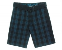 Epic Thread Belted Plaid Shorts Ebony Black 12