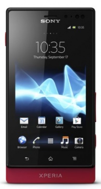 Sony Xperia sola MT27i-RED Unlocked Phone with 5 MP Camera, Android 2.3 OS, 1 GHz Dual-Core Processor, and 3.7-Inch Touchscreen--U.S. Warranty (Red)