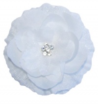 A Girl Company White Rhinestone Layered Flower Hair Clip for Girl