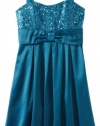 Ruby Rox Kids Girls 7-16 Sequin Top Party Dress, Deep Lake Teal, 8