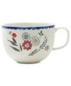 Freshen up. Colorful wildflowers scatter on the Scallop Floral mug, a charming addition to country settings from Marcela for Prima Design. With dainty blue trim.