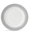 Effortlessly chic, the Simplicity Ombre salad plate by Vera Wang Wedgwood features a soft band of gray in casual white porcelain.