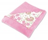 Trend Lab Receiving Blanket in Paisley Park Print Front/Pink Velour Back