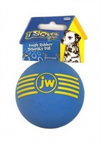 JW Pet Company iSqueak Ball Rubber Dog Toy, Medium, Colors Vary