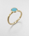 From the Jaipur Resort Collection. A delicate, brushstroke texture distinguishes the band and setting of this stunningly simple ring, topped with a faceted stone of vivid turquoise.Turquoise18k yellow goldDiameter, about .25Made in Italy