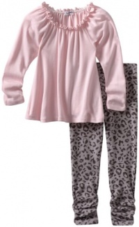 Splendid Littles Girls 2-6X Toddler Leopard Active Set, Pink Ribbon, 3T