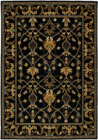 Karastan English Manor Collection William Morris Black 5'7 X 7'11