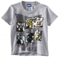 Star Wars Boys 2-7 Clone Wars Star Six T-Shirt, Heather Grey, Medium (5/6)