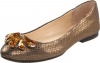 Enzo Angiolini Women's Caslynn Ballet Flat,Bronze Leather,9.5 M US