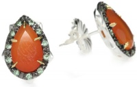 Elizabeth and James Thorns Sterling Silver Orange Carnelian Stud Earrings