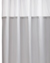 Hookless Herringbone Built-in Fabric Liner Fabric Shower Curtain, White