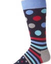 Happy Socks Men's Dots and Stripes 3, Blue, 10-13