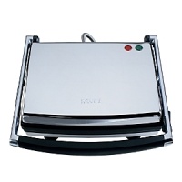 Compact, convenient and sleek in chrome, the Krups Panini Grill makes it easy to create mouthwatering and delicious pressed sandwiches every time. Nonstick cooking plates guarantee easy removal of sandwiches and quick cleanup. Nonadjustable plates ensure even browning, while the floating hinge system adjusts automatically to accommodate different food thicknesses. Designed with a cool touch handle for added safety.