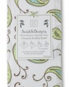 SwaddleDesigns Marquisette Swaddling Blanket, Triplets Paisley, Kiwi