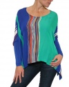 Women's Addison Story L/S Dolman Top in Blue Stripe