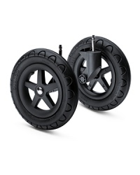 The Bugaboo snow wheels replace the front swivel wheels on the Bugaboo Cameleon stroller to allow stability and traction on snow or any rougher terrain.