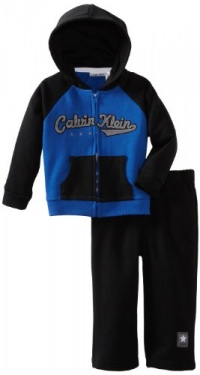 Calvin Klein Baby-boys Infant Hoodie With Pant, Black, 24 Months