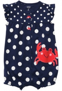 Carter's Anything but Crabby Romper (Sizes NB - 9M) - navy, 3 months