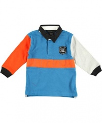 Sean John Roman Numerals Polo (Sizes 12M - 24M) - blue/orange, 18 months