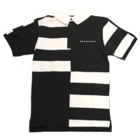 Sean John Boys 4-7 All Pro Rugby Shirt (7, Black/White)