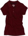 Nautica Sportswear Kids Girls 7-16 Short Sleeve Polo With Pico, Burgundy, Large