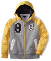 Tommy Hilfiger Boys 8-20 Joey Full Zip Hoodie, Grey Heather, Medium