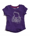 GUESS Kids Girls Purse Logo Tee, PURPLE (10/12)