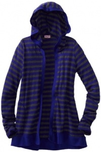 Splendid Girls 7-16 Striped Thermal Wrap, Iris, 12