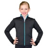 ChloeNoel Black Blue Zipper Ice Skate Jacket Adult M