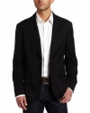 Kenneth Cole Men's Two Button Solid Blazer, Black, Medium