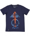 LRG Peace Tree T-Shirt (Sizes 8 - 20) - navy, 14 - 16