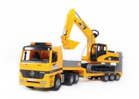 Bruder Mercedes-Benz Actors Low Loader Truck with CAT Excavator  Combo