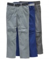 He'll make a classic style statement when donning these straight-leg pants by Epic Threads.