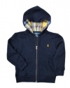 Ralph Lauren Toddler Boy's Plaid Lined Hoodie (3/3T, Navy)