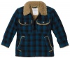 Levi's Boys 2-7 Brushed Plaid Jacket, Bright Blue, 6