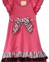 Dollie & Me Girls 2-6X For Sweetheart Rose Ruffle Dress With Bow, White/Pink/Black, 4