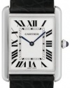 Cartier Men's W1018355 Tank Solo Stainless Steel Black Leather Watch