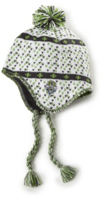 MLS Women's Tassel Knit Hat, Seattle Sounders, One Size Fits All KF94WMTC-Seattle Sounders, White/Green/Black