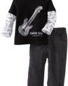 Calvin Klein Baby-boys Infant Twofer Top With Jean, Black, 12 Months