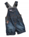 GUESS Kids Boys Denim Shortalls (12 - 24m), MEDIUM STONE (12M)