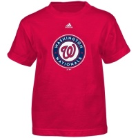 MLB Washington Nationals Boy's Team Logo Short Sleeve Tee, Red, X-Large