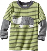 Mulberribush Boys 2-7 Rhino Applique Shirt, Leaf, 2T