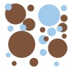 RoomMates RMK1246SCS Just Dots Blue and Brown Peel & Stick Wall Decals